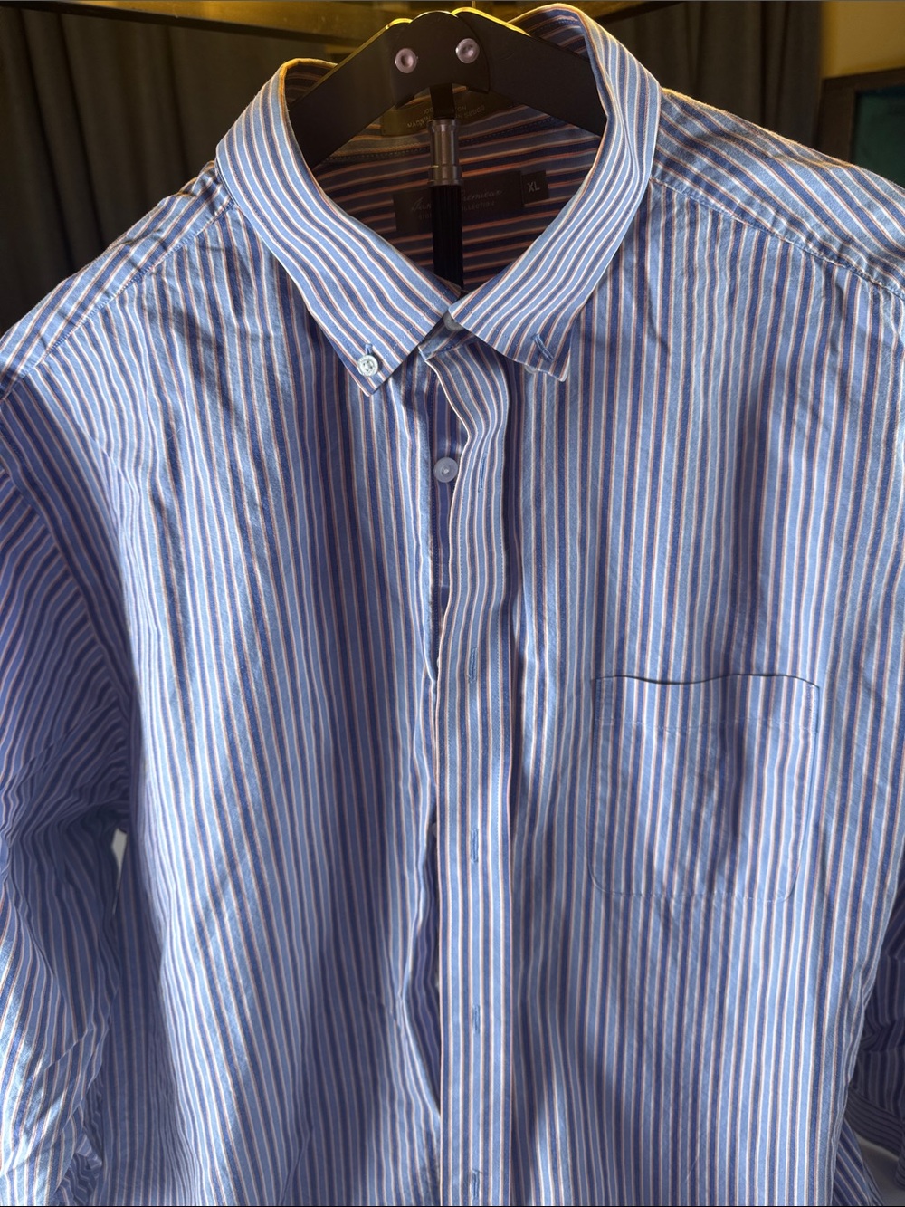 Daniel Cremieux Blue and White Striped Button-Down Shirt